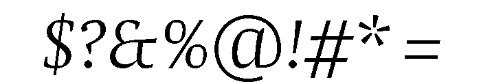 Comma Serif Light Italic Font OTHER CHARS