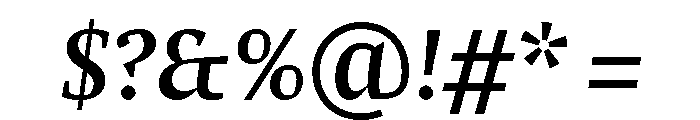 Comma Serif Medium Italic Font OTHER CHARS