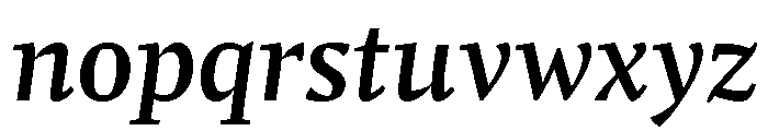 Comma Serif Medium Italic Font LOWERCASE