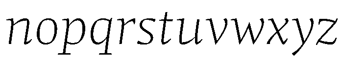 Comma Serif Thin Italic Font LOWERCASE
