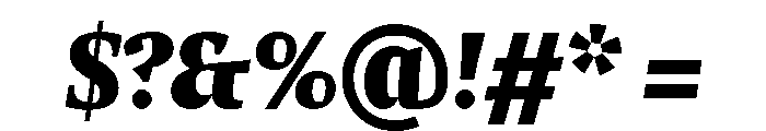Comma Serif Ultra Italic Font OTHER CHARS