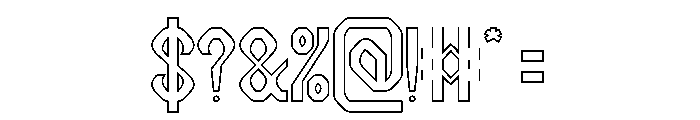 Computer Brain-Hollow Font OTHER CHARS