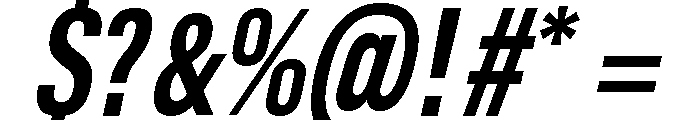 Condesned Sans Collection - Voltage Condensed Italic Font OTHER CHARS