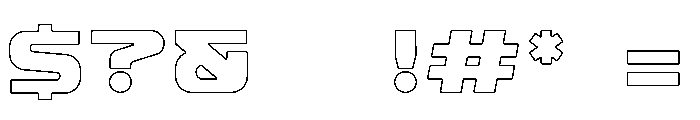 Cornsro Outline Font OTHER CHARS