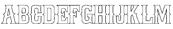 Cowboy Rodeo Outline Font UPPERCASE