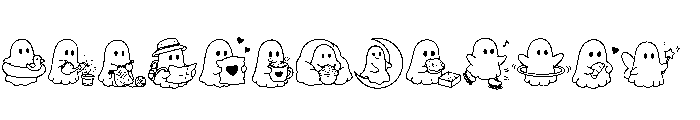 Cozy Ghost Doodles Font UPPERCASE