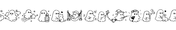 Cozy Ghost Doodles Font UPPERCASE