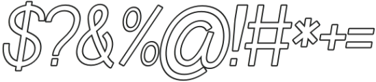 CODA LOOP Italic Outline  Italic Outline otf (400) Font OTHER CHARS