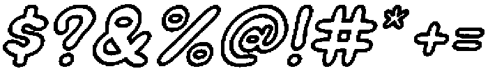 Cookie Soda Outline Italic otf (400) Font OTHER CHARS