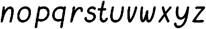Cotton Cloud Bold Italic otf (700) Font LOWERCASE