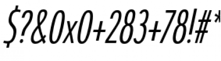 Coegit Condensed Regular Italic Font OTHER CHARS