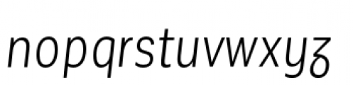 Corporative Sans Alt Condensed Book Italic Font LOWERCASE