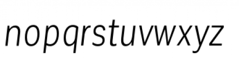 Corporative Sans Condensed Book Italic Font LOWERCASE