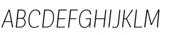 Corporative Sans Condensed Light Italic Font UPPERCASE