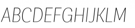 Corporative Sans Condensed Thin Italic Font UPPERCASE