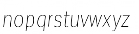 Corporative Sans Condensed Thin Italic Font LOWERCASE