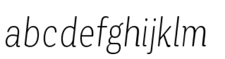 Corporative Soft Condensed Light Italic Font LOWERCASE