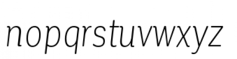 Corporative Soft Condensed Light Italic Font LOWERCASE
