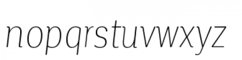 Corporative Soft Condensed Thin Italic Font LOWERCASE