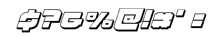 Cobalt Corsair 3D Italic Font OTHER CHARS
