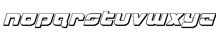 Cobalt Corsair 3D Italic Font LOWERCASE