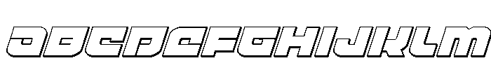 Cobalt Corsair Outline Italic Font UPPERCASE