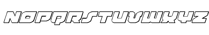 Cobalt Corsair Outline Italic Font UPPERCASE