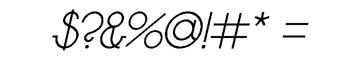 Colorless Decorative Oblique Font OTHER CHARS