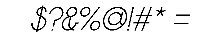 Colorless Minimal Oblique Font OTHER CHARS