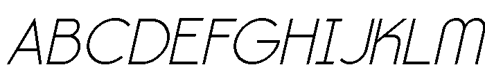 Colorless Minimal Oblique Font UPPERCASE
