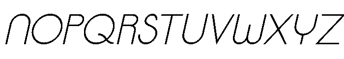 Colorless Minimal Oblique Font UPPERCASE