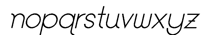 Colorless Standard Oblique Font LOWERCASE