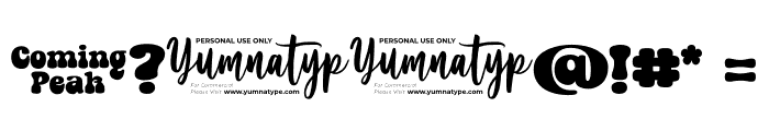 Coming Peak Personal Use Only Font OTHER CHARS