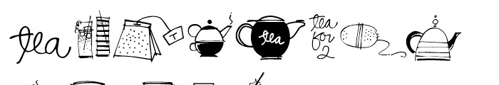Coffee  Tea Doodles Regular Font LOWERCASE