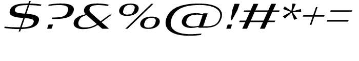 Condor Extended Regular Italic Font OTHER CHARS