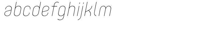 Core Mellow 15 Thin Italic Font LOWERCASE