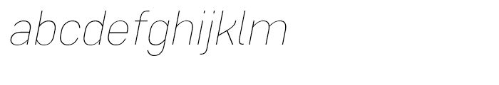 Core Sans D 15 Thin Italic Font LOWERCASE