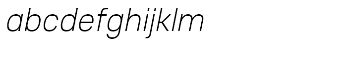 Core Sans E 25 ExtraLight Italic Font LOWERCASE