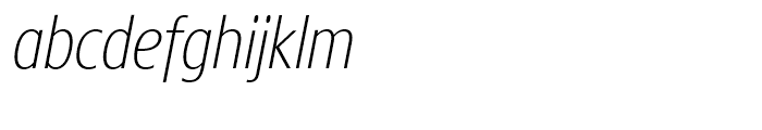 Core Sans N 27 Condensed ExtraLight Italic Font LOWERCASE