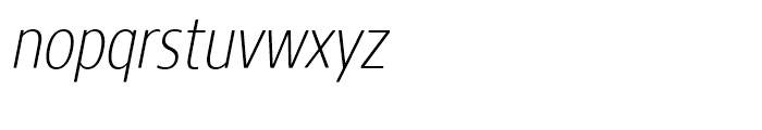 Core Sans N Rounded 27 Condensed ExtraLight Italic Font LOWERCASE
