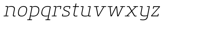 Core Slab M 25 ExtraLight Italic Font LOWERCASE