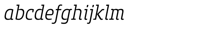 Core Slab M 37 Condensed Light Italic Font LOWERCASE