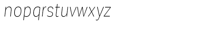 Corporative Sans Cnd Thin Italic Font LOWERCASE