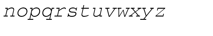 Courier Italic Font LOWERCASE