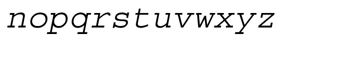 Courier LT Oblique Font LOWERCASE