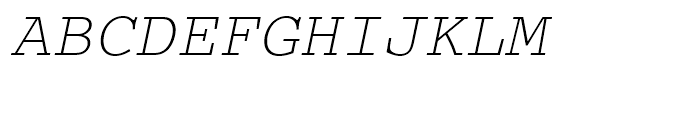 Courier M Light Oblique Font UPPERCASE