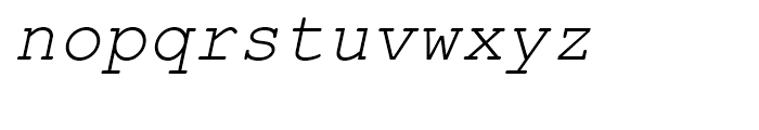 Courier New OS Italic Font LOWERCASE