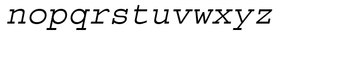 Courier Oblique Font LOWERCASE