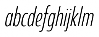 Coegit Condensed Light Ital Font LOWERCASE