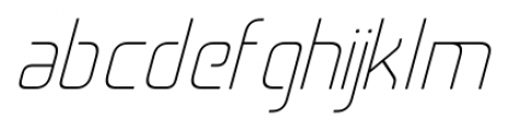 Cogan Curved Thin Oblique Font LOWERCASE